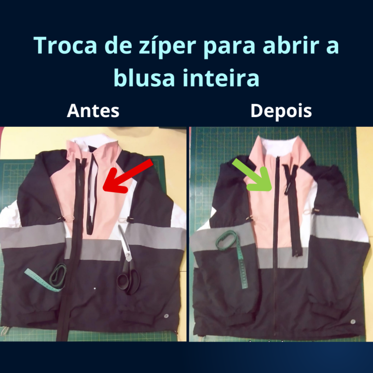 Troca de ziper por um que maior