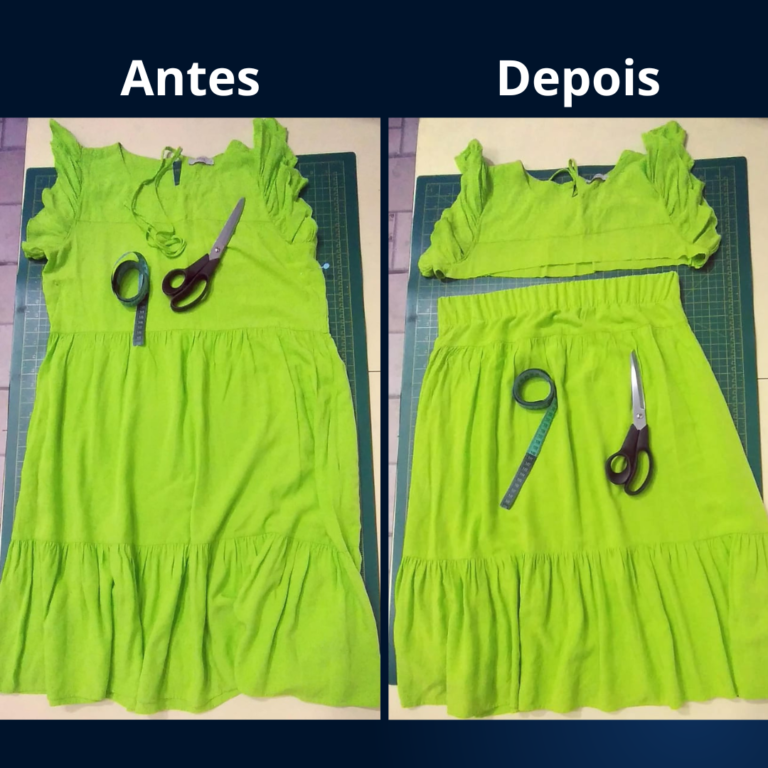 Tranformação de vestido em 2 pecas